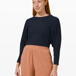 Lululemon LA CROP LONG SLEEVE . Navy color